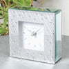 Hestia Silver Luxe mirrored glass raindrop mantel clock 15cm