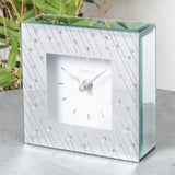 Hestia Silver Luxe mirrored glass raindrop mantel clock 15cm