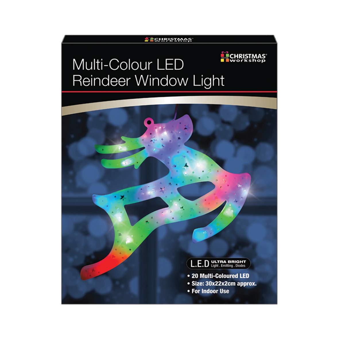 The Christmas Workshop Multi Coloured LED Window Light Reindeer