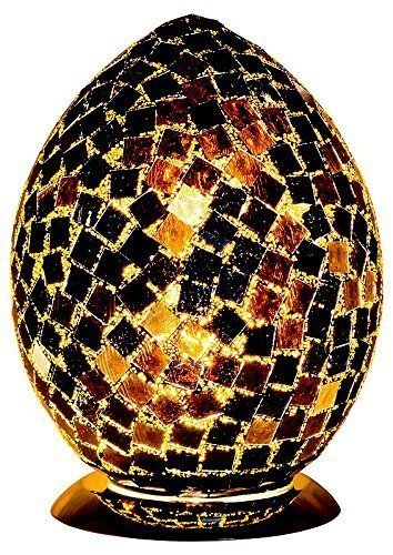 30cm black mirrored mosaic egg table lamp