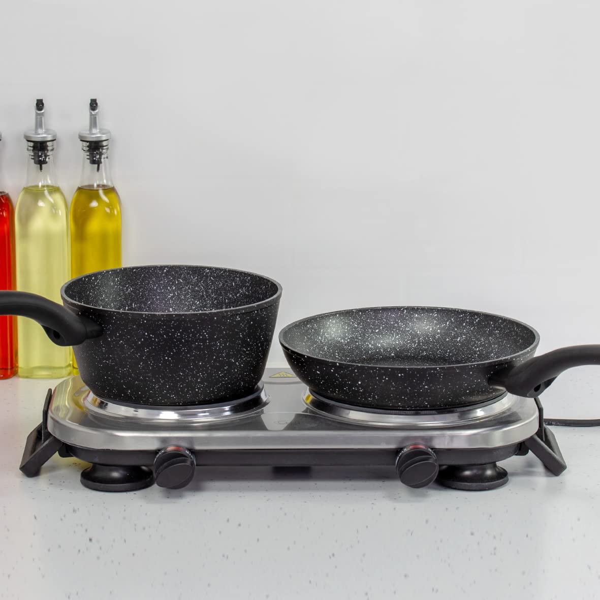 Quest double ceramic infrared hot plate twin hob