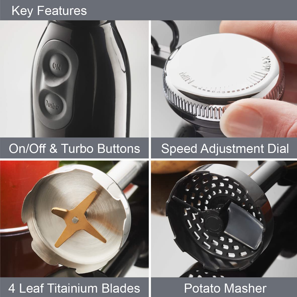 Quest 700W hand blender and masher with 750ml beaker