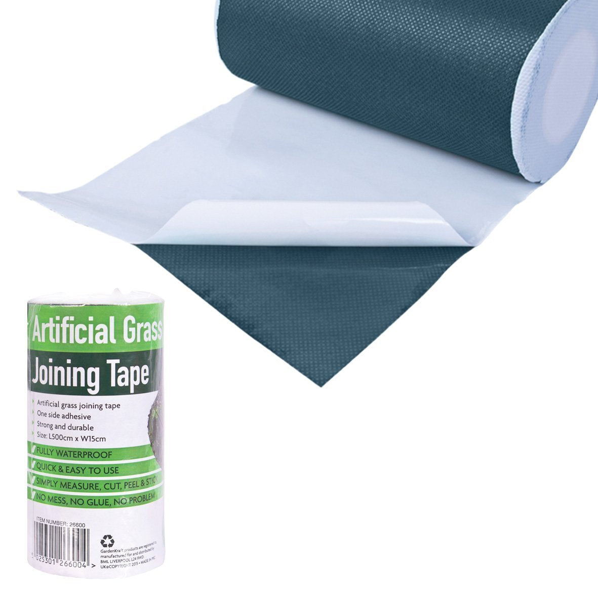 Green artificial grass joint tape, 5m x 15cm