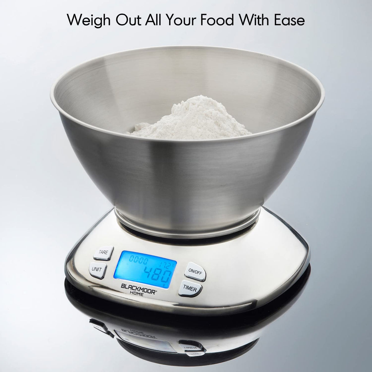 Blackmoor digital kitchen scales with stainless steel bowl