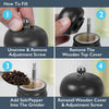 Blackmoor 68049 Manual Salt and Pepper Grinder Set/Classic Wooden Design with Ceramic Grinding Core/Adjustable Coarseness/Black Colour