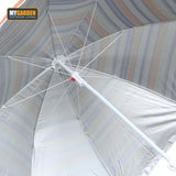 My Garden 1.8m tilting patio parasol – orange and blue stripe