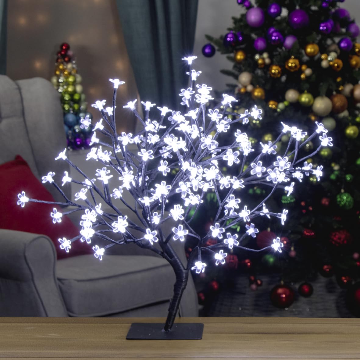 Indoor bright white LED blossom tree decoration