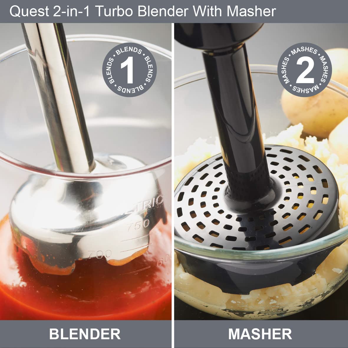 Quest 700W hand blender and masher with 750ml beaker