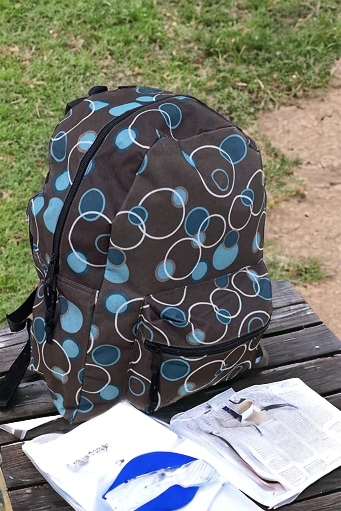 Multi-coloured circles backpack with padded adjustable straps