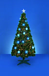 2.1m fibre optic Christmas tree with blue baubles
