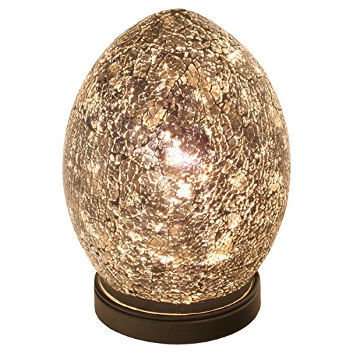 20cm black mosaic glass mini egg table lamp