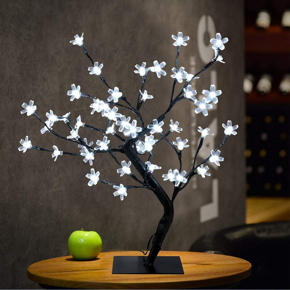 45cm white LED cherry blossom tree – 48 lights