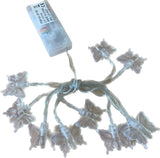 Blue butterfly battery string lights with 10 LEDs, 1m
