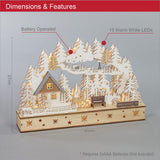40cm wooden LED Christmas forest house scene with warm white lights
