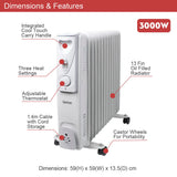 Benross white 13-fin 2500W oil filled radiator