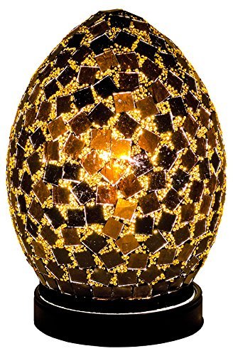20cm black mosaic glass mini egg table lamp