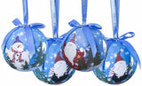 Set of 14 fun Christmas scene decoupage baubles