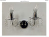 2 Light Chrome Wall Fitting with Crystal Droplets