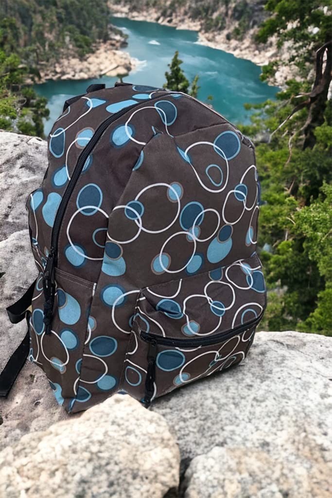 Multi-coloured circles backpack with padded adjustable straps