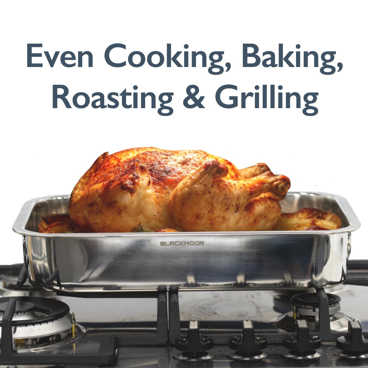 Non-Stick Roasting Tin with Removable Rack for Meat, Poultry & Vegetables - Blackmoor