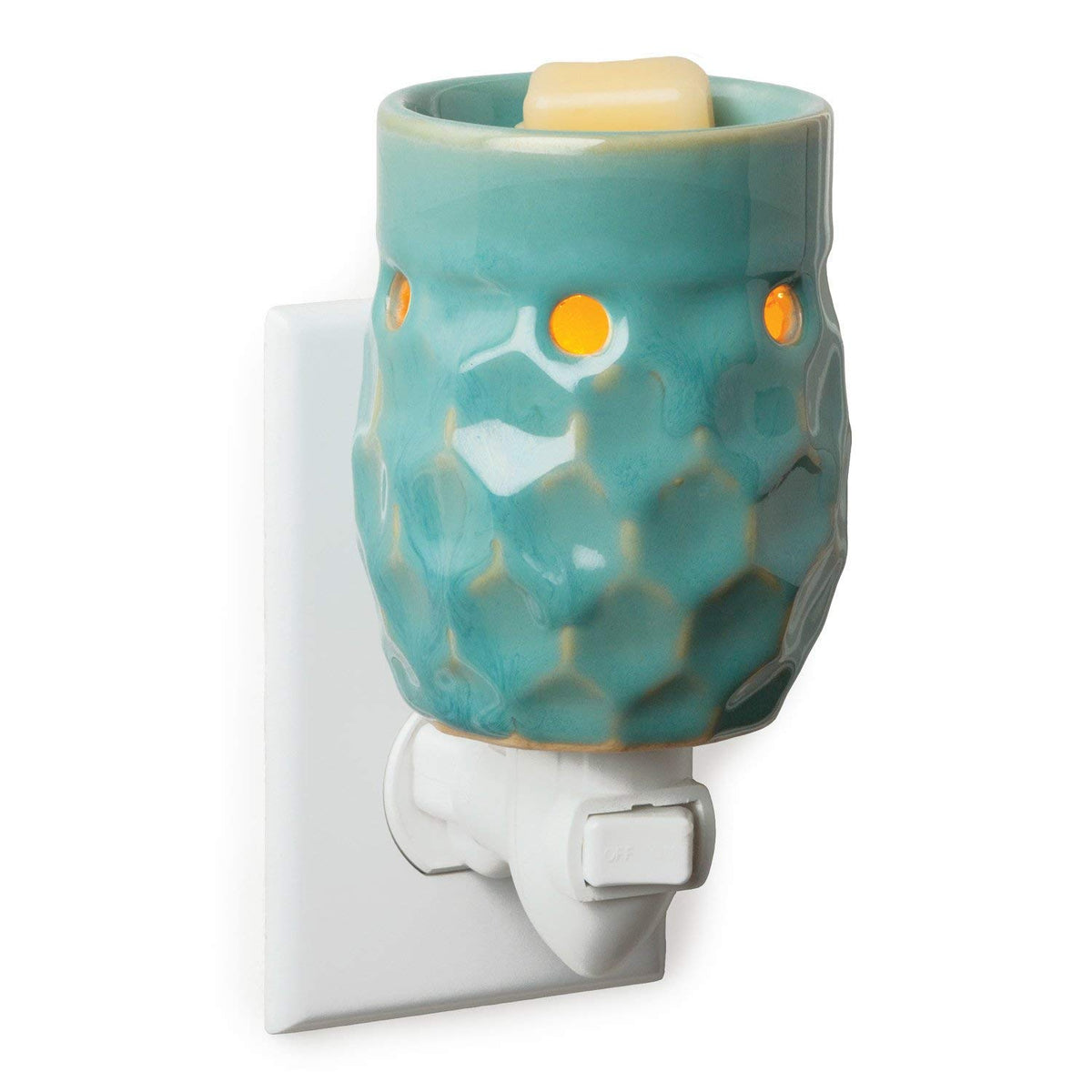 Candle Warmers Etc. Honeycomb Turquoise plug-in fragrance warmer