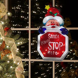 Battery Santa Please Stop Here Christmas window decoration