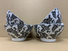 Set of 4 Bowls - Black & White Floral