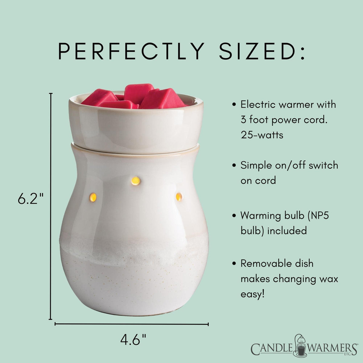 Candle Warmers Etc. Frosted Farmhouse fragrance warmer