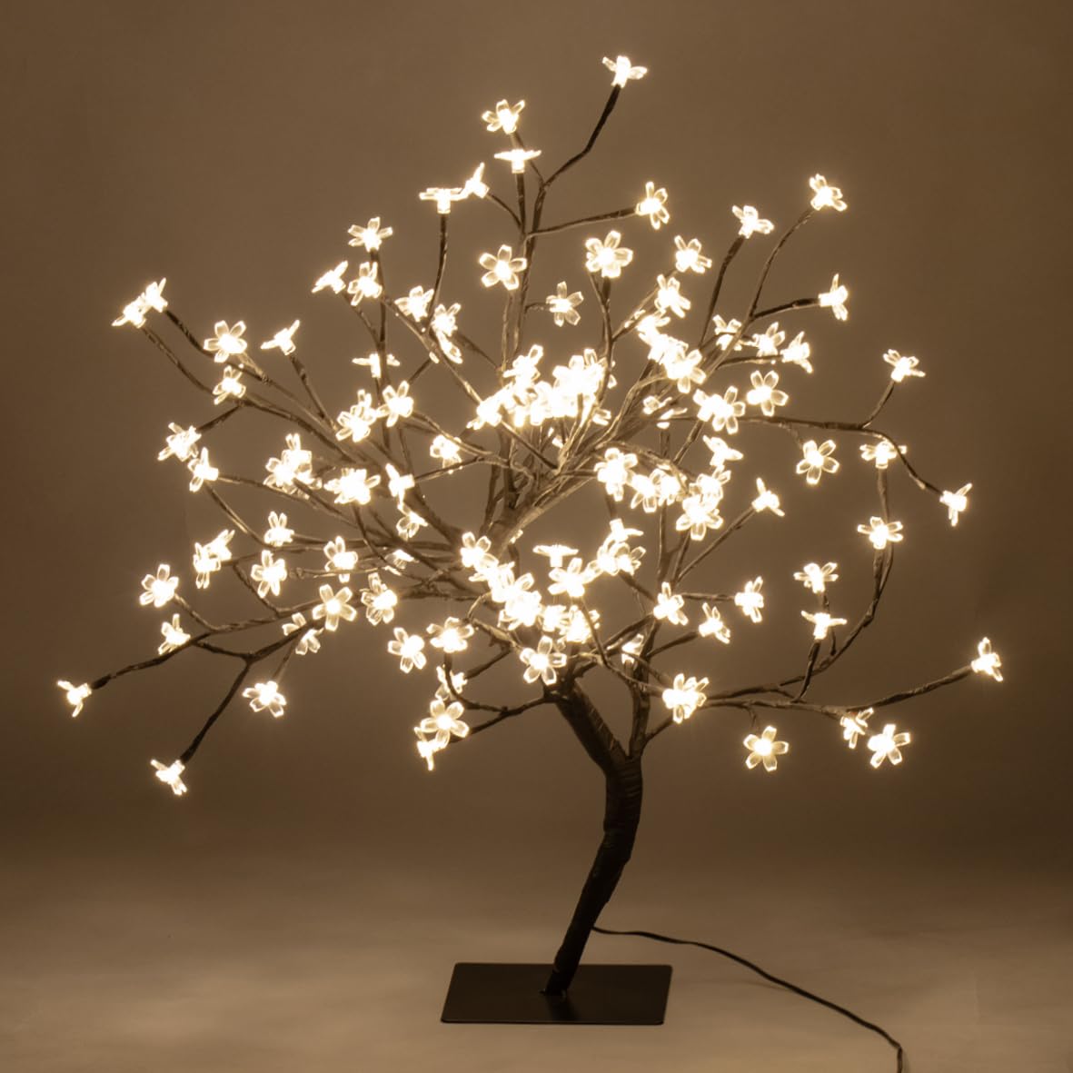 60cm warm white LED blossom tree with 128 lights