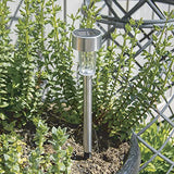 Set of ten solar LED bollard lights for lawns and borders