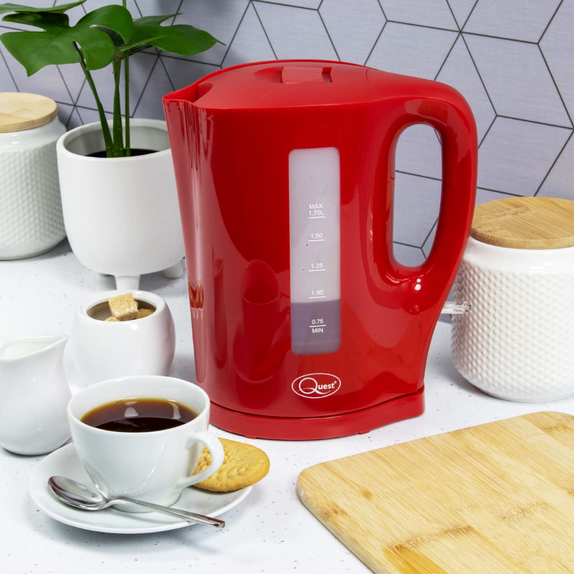 Quest red 1.7L electric kettle