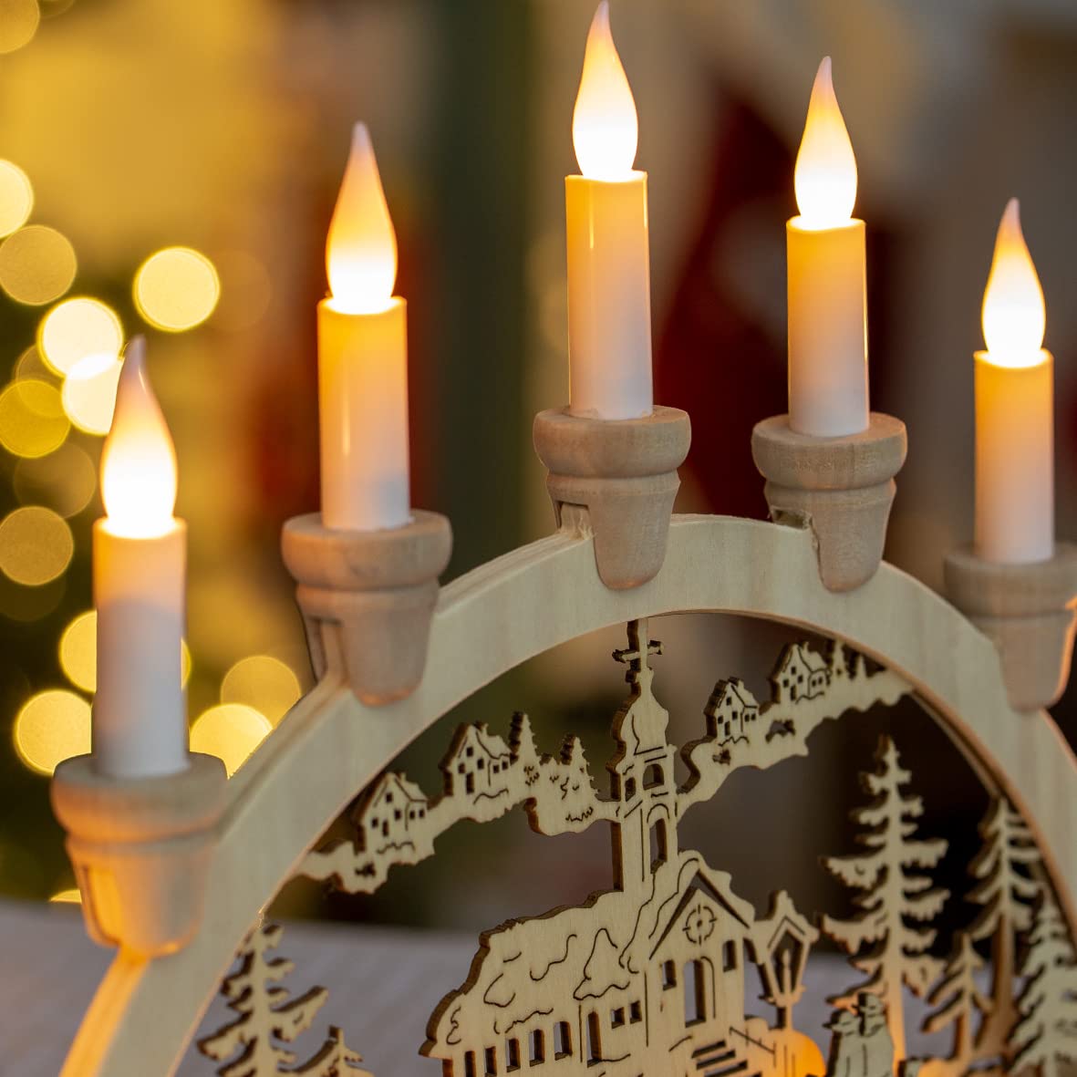 The Christmas Workshop 70780 wooden LED candle bridge