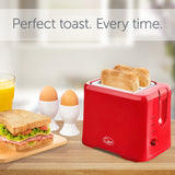 Quest red 2-slice toaster with variable browning