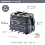 Quest Harmony grey two-slice toaster