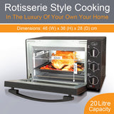 Quest 20L mini countertop oven with rotisserie