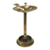 GardenKraft bronze-effect clam shell bird bath with built-in planter, 66cm