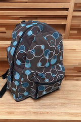 Multi-coloured circles backpack with padded adjustable straps