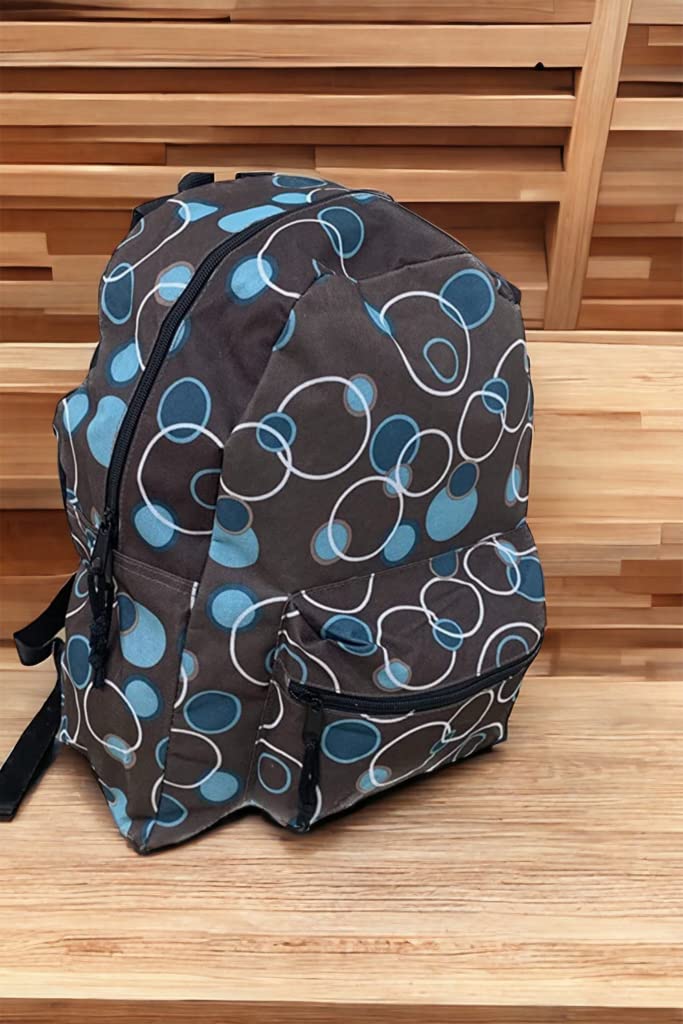 Multi-coloured circles backpack with padded adjustable straps