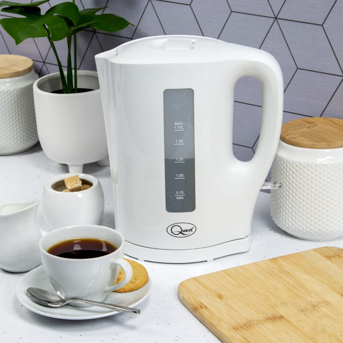 Quest white 1.7L electric kettle