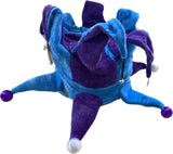 Blue and purple light-up jester hat with bells