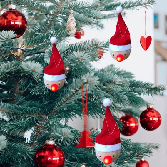 Widdop LED Santa Christmas baubles set of six