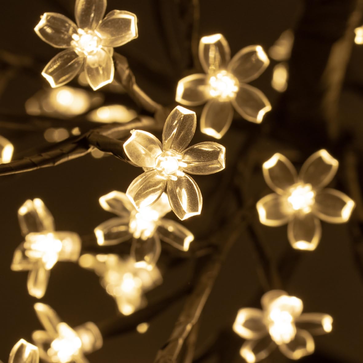60cm warm white LED blossom tree with 128 lights
