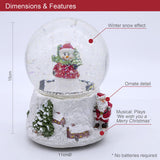 15cm musical snowman Christmas snow globe – wind-up