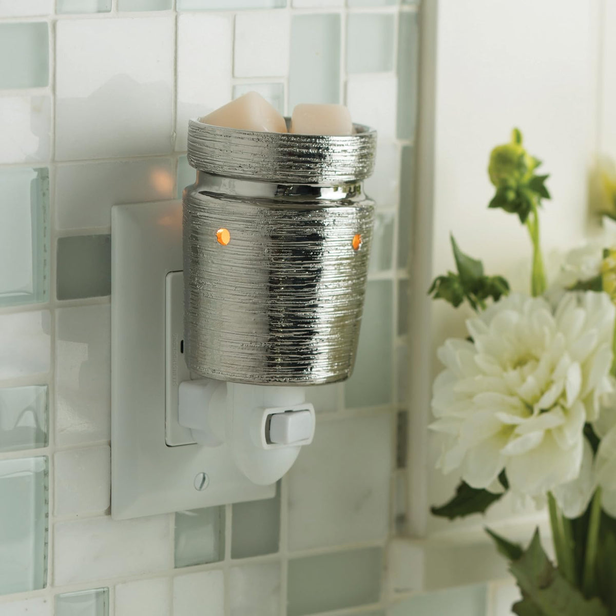 Candle Warmers Etc. brushed chrome plug-in fragrance warmer