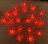 20 red rose LED battery fairy lights on copper wire