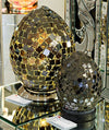 NEW Black mirrored mini mosaic tiled egg