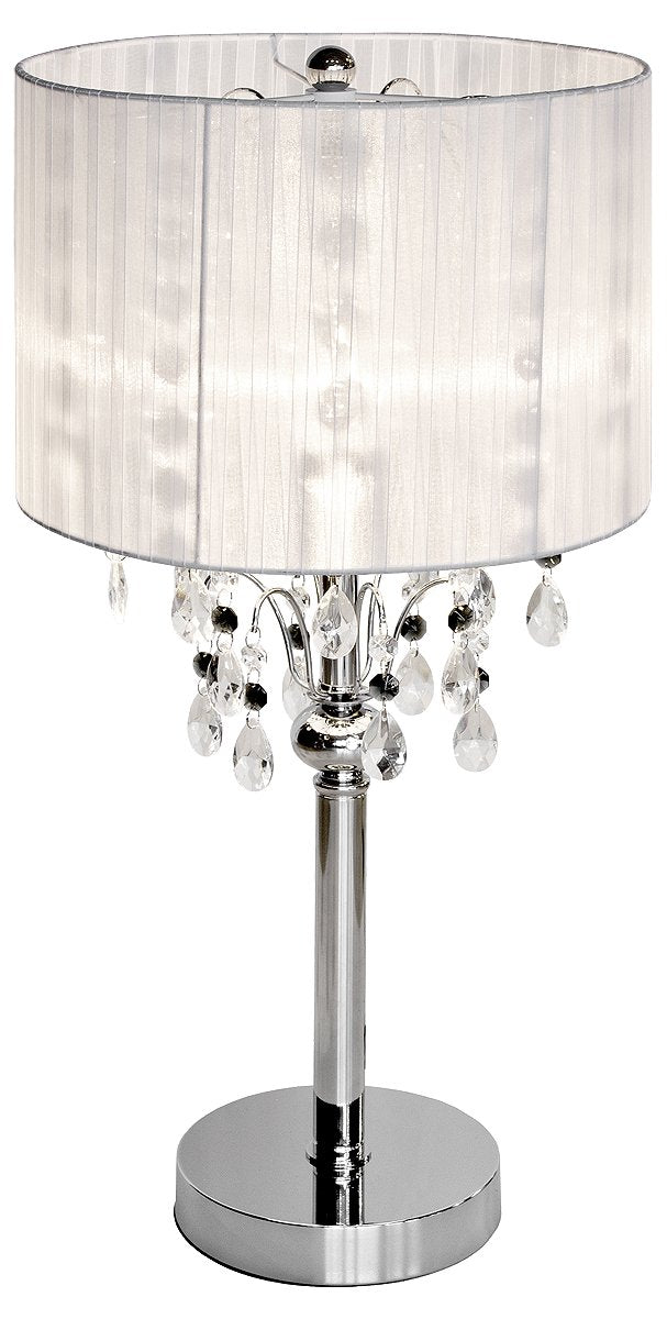 Febland Spencer Small Table Lamp White, Chrome