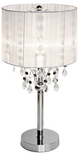 Febland Spencer Small Table Lamp White, Chrome