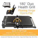 Quest 2000W 180 degree health grill and panini press