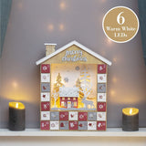 The Christmas Workshop wooden LED advent calendar with 24 drawers